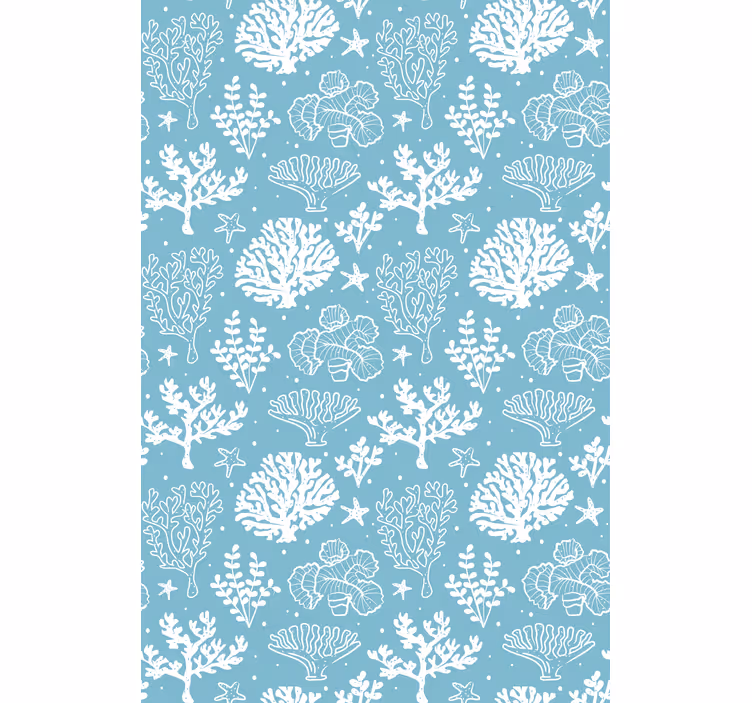 Coral Reef Silhouettes flowers and plants roller blind - TenStickers