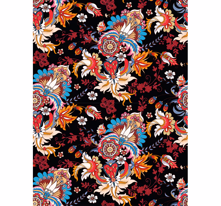 Vibrant Floral Motif flower roller blind - TenStickers