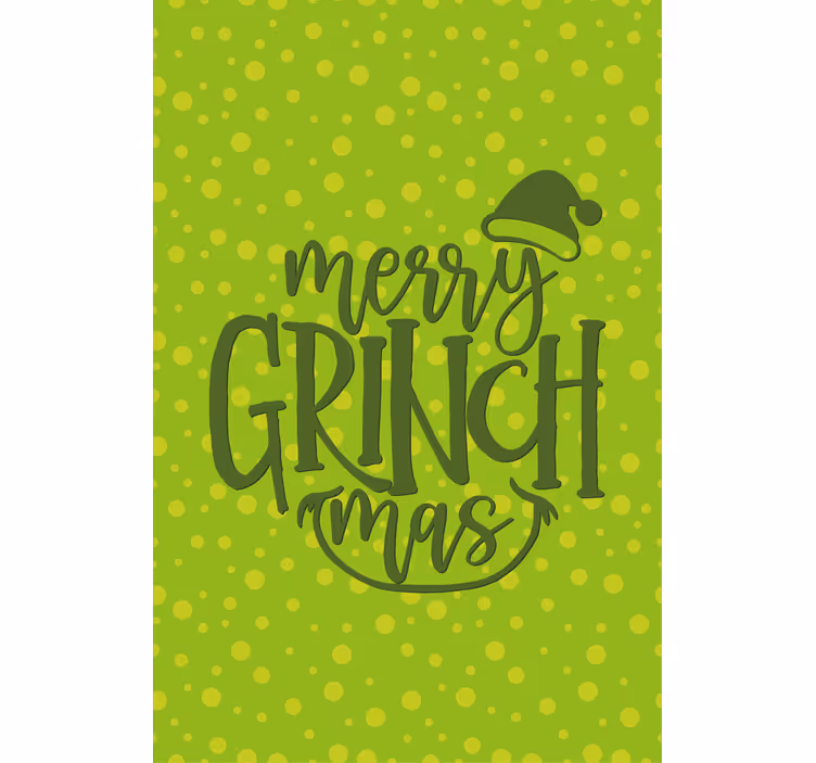 Merry Grinchmas Cheer text roller blind - TenStickers