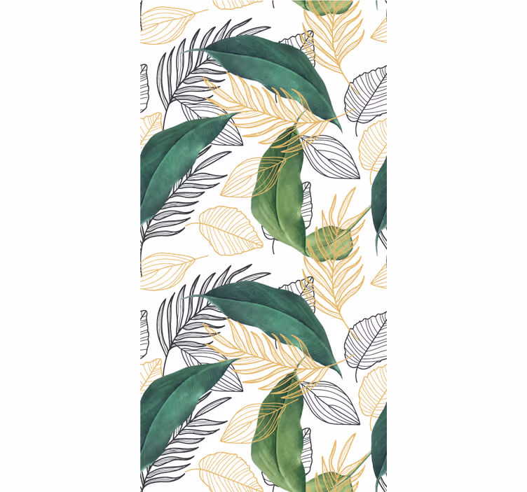 Green and gold leaves Flowers and plant blind - TenStickers