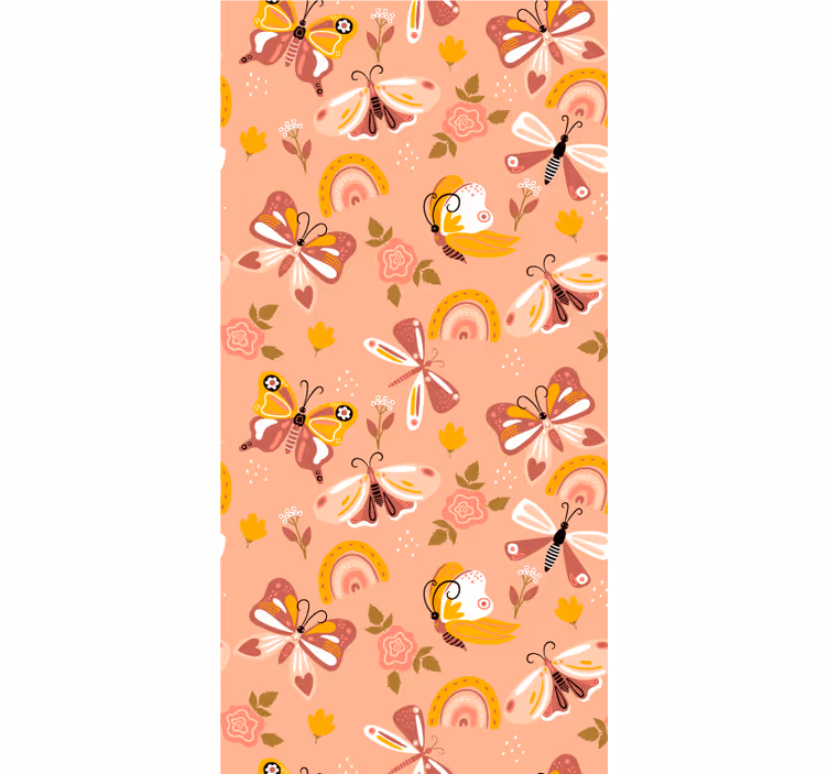 Pink fluttering pattern butterfly roller blind - TenStickers