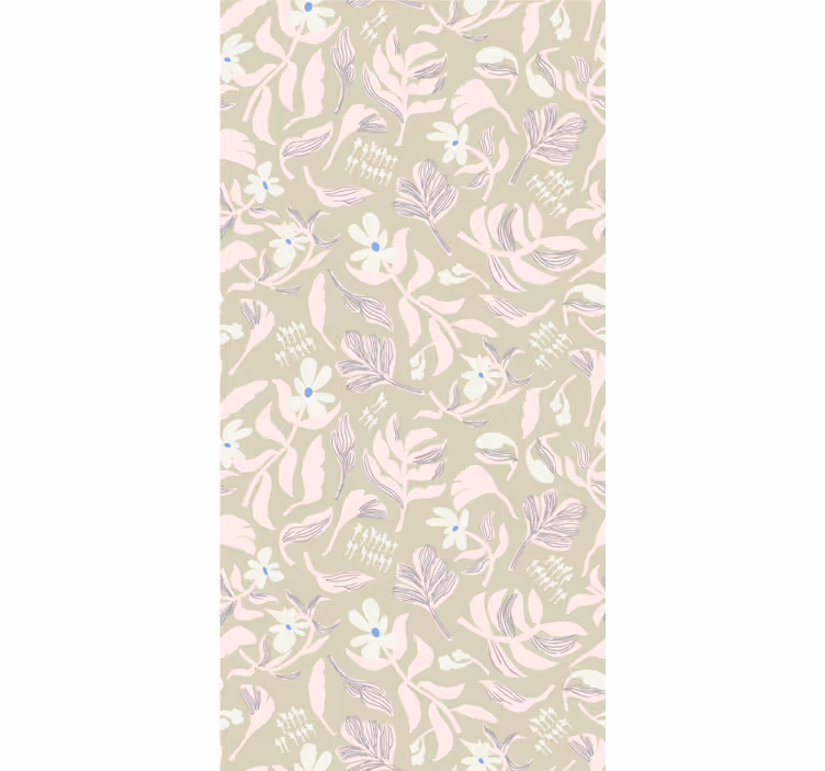 Beige leaf theme flowers and plants roller blind - TenStickers