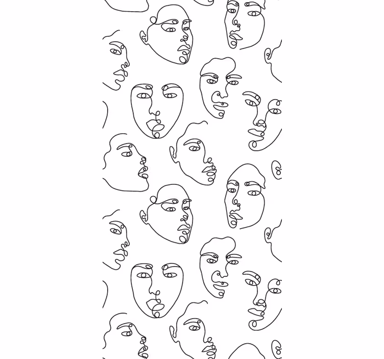 Outline art faces original roller blind - TenStickers