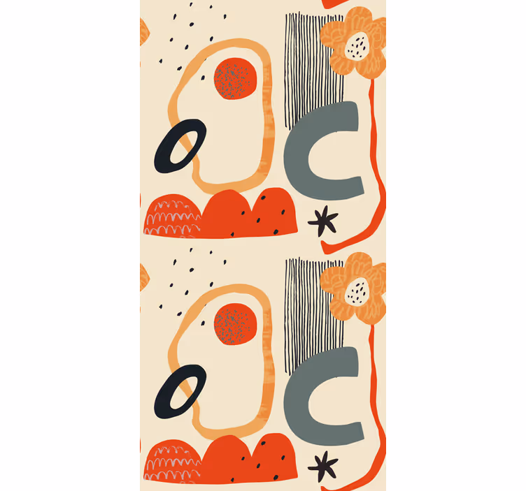 Red and orange collage Blind painting - TenStickers