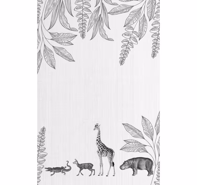 Safari animals and trees border Childrens blind - TenStickers