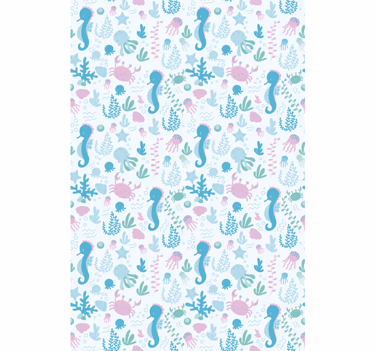Pastel color sea animals and plants blind - TenStickers