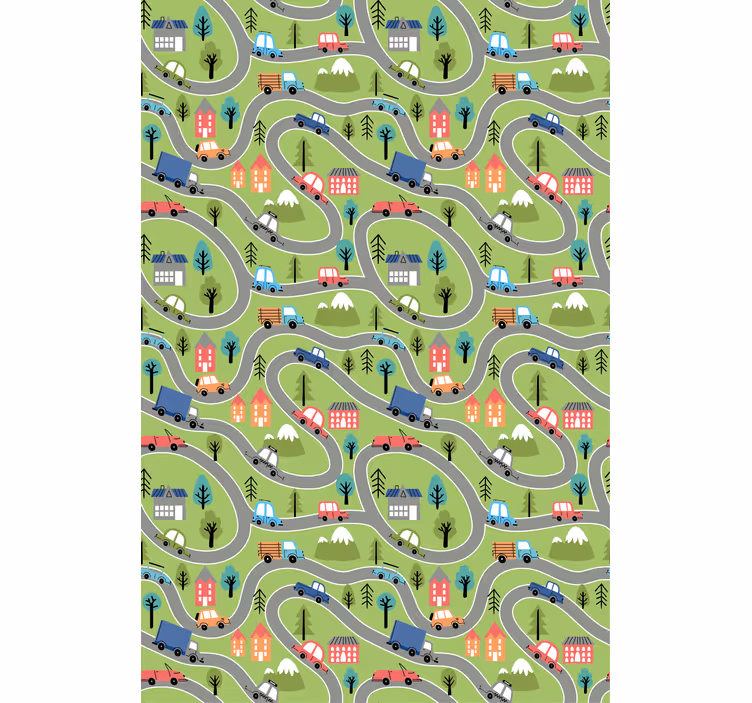 Colorful vehicle roads children room roller blind - TenStickers
