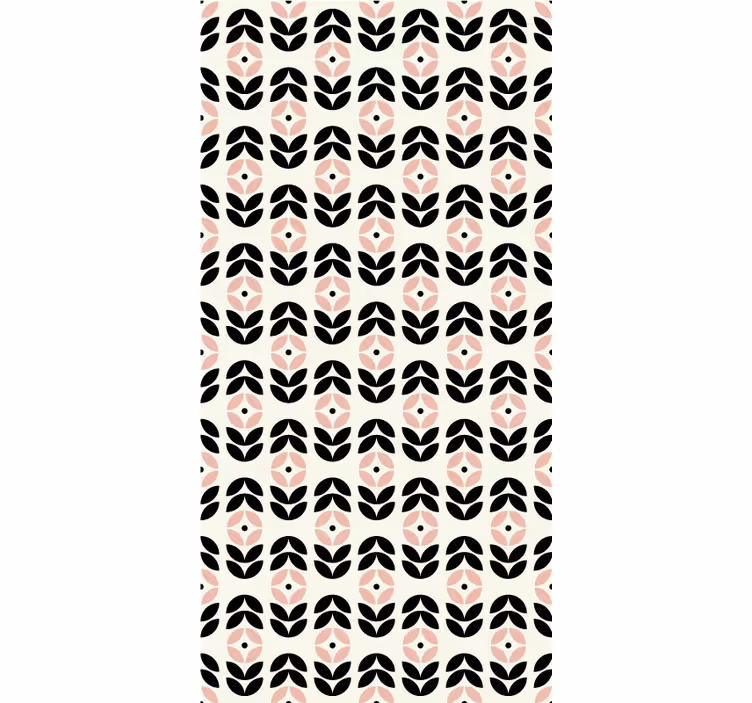 Geometric repetition beige flower roller blind - TenStickers