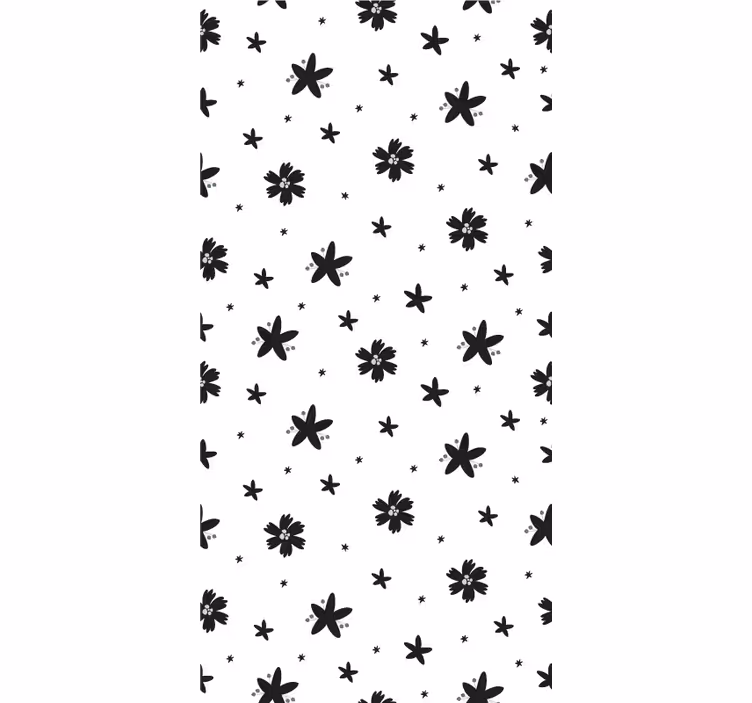 Black and White Design flower roller blind - TenStickers