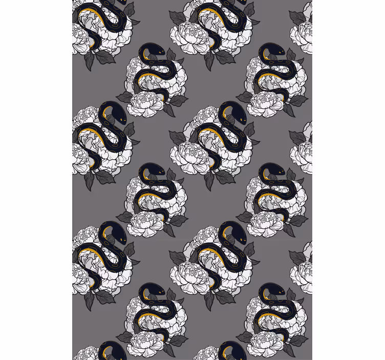 Snake and flower pattern animal roller blind - TenStickers