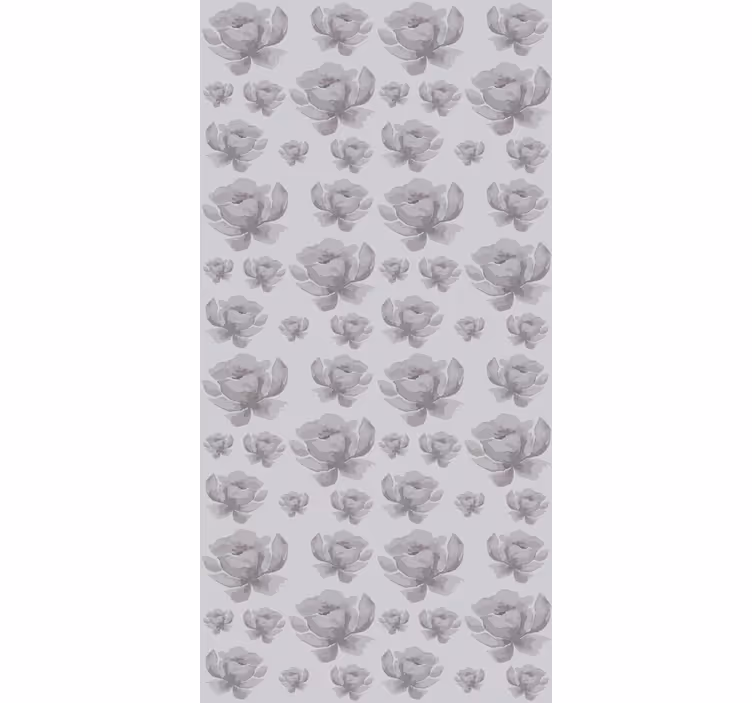 Grey delicate design flowers and plants roller blind - TenStickers