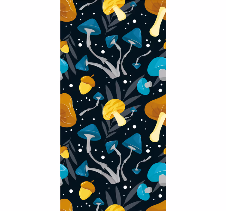 Vibrant Mushroom Motifs fruit and vegetable roller blind - TenStickers
