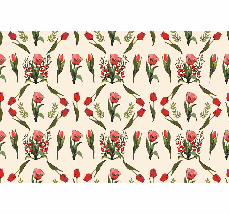Elegant beige arrangement flower roller blind - TenStickers