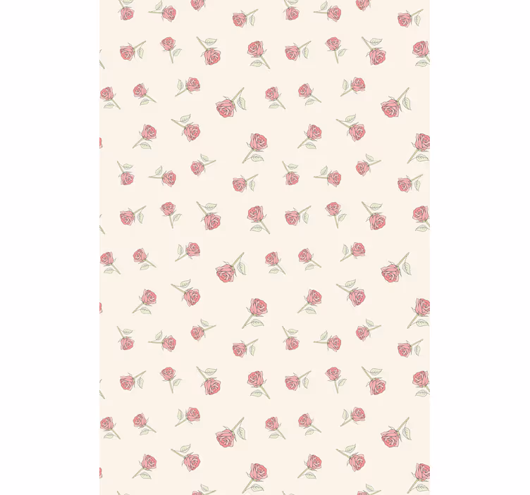 Gentle rose motif flowers and plants roller blind - TenStickers