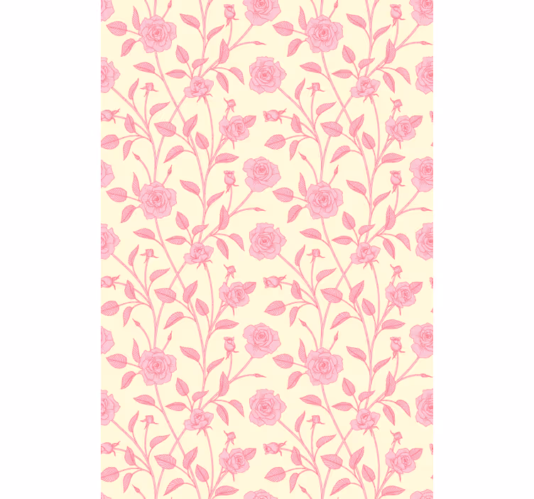Pink with roses Flowers and plant blind - TenStickers