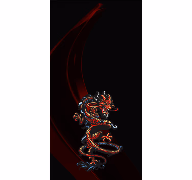 Dark Curled up Dragon Various animal blind - TenStickers
