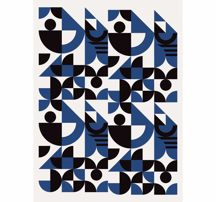 Blue black puzzle urban design Corridor blind - TenStickers