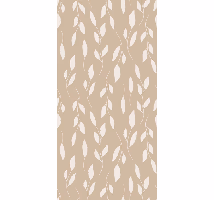 Delicate beige leaf pattern flowers and plants roller blind - TenStickers