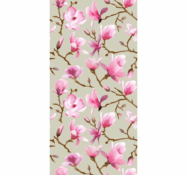 Pink mangolia bloom kitchen roller blind - TenStickers