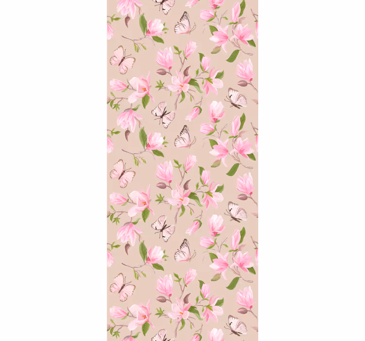 Delicate Floral Butterflies flowers and plants roller blind - TenStickers