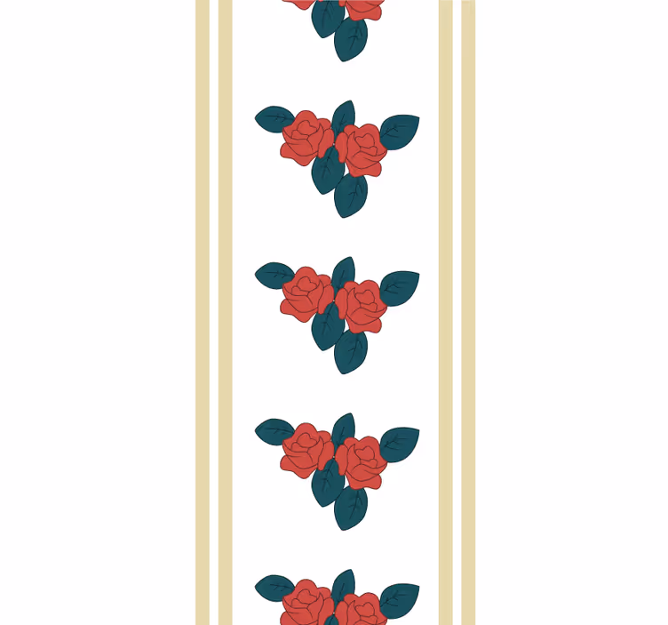 Rose pattern with leaves flower roller blind - TenStickers