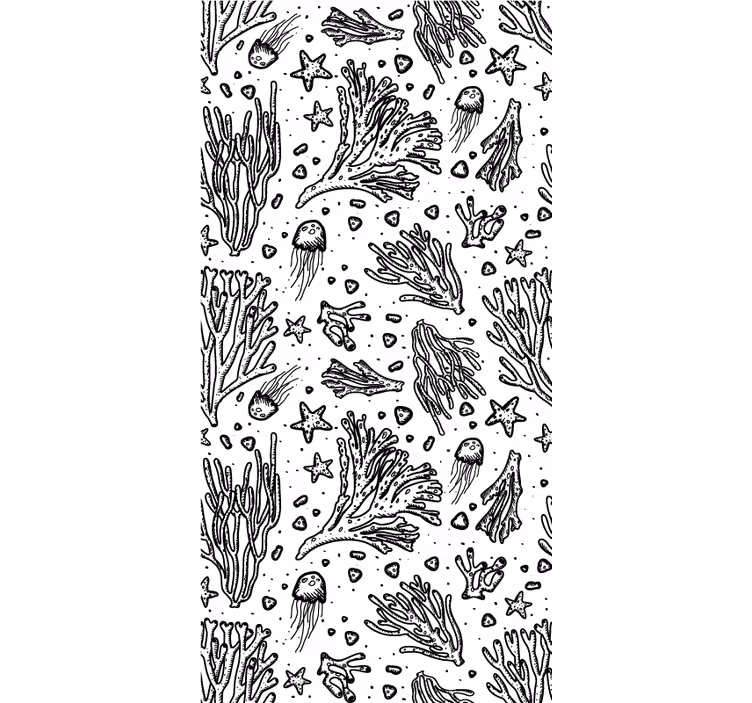 Black silhouetted sea creatures Bathroom blind - TenStickers