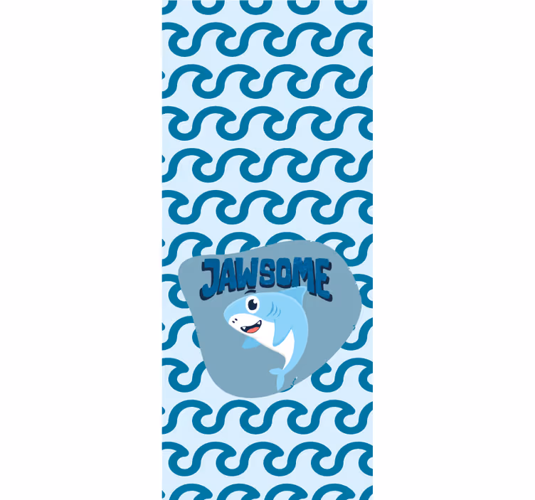Baby shark with name children room roller blind - TenStickers