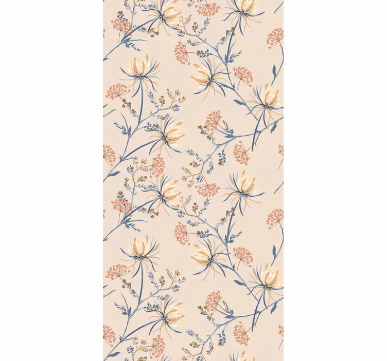 Floral Blossom Beige Pattern flowers and plants roller blind - TenStickers