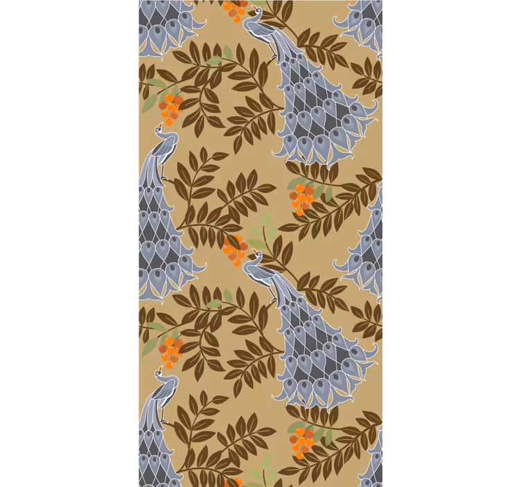 Graceful peacock design flower roller blind - TenStickers
