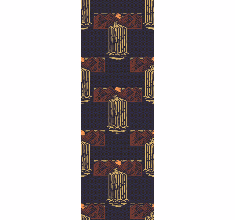 Sunset with waterfalls retro roller blind - TenStickers