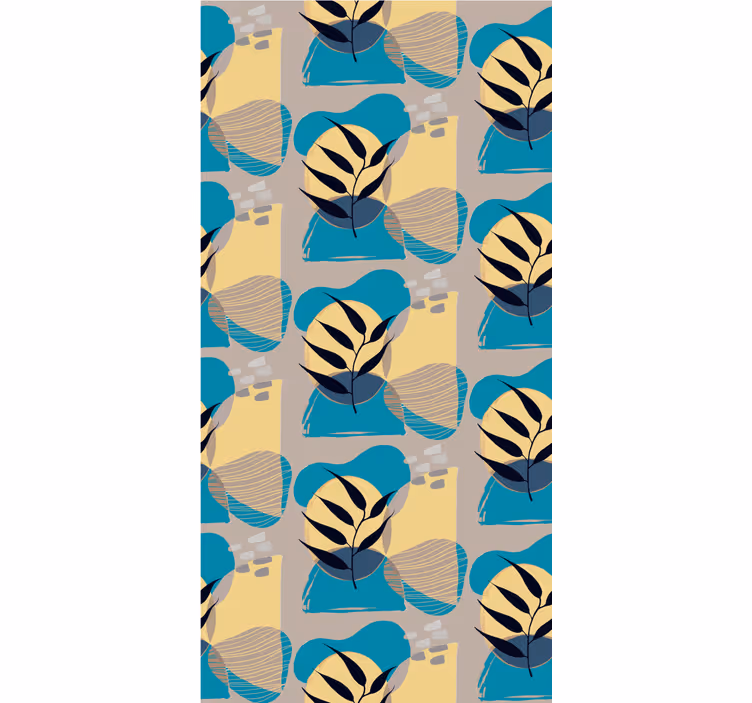 Stylised tropical leaves flowers and plants roller blind - TenStickers