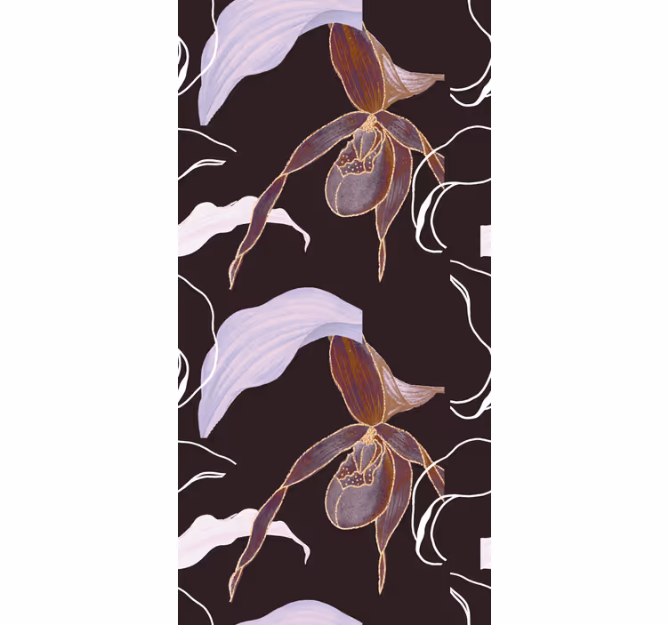 Orchid Floral Pattern flowers and plants roller blind - TenStickers