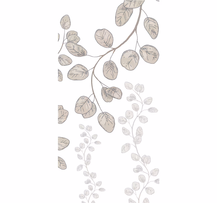 Thin leaves pattern flowers and plants roller blind - TenStickers