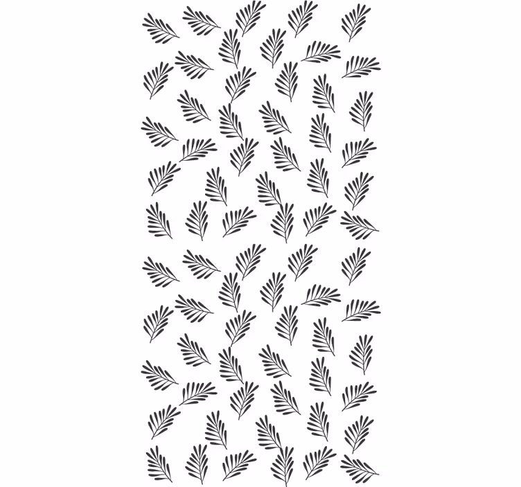 Leafy black and white motif flowers and plants roller blind - TenStickers
