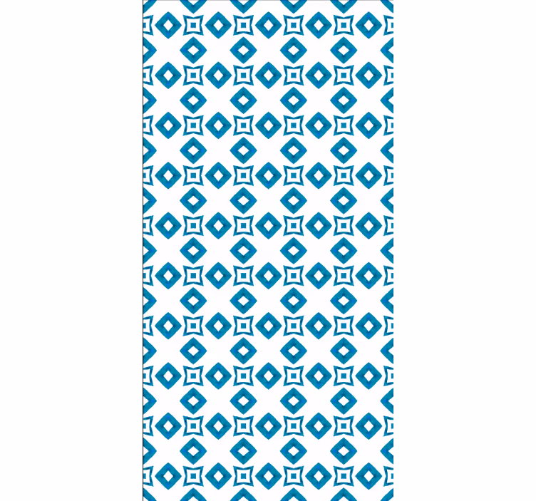 Geometric blue pattern kitchen roller blind - TenStickers