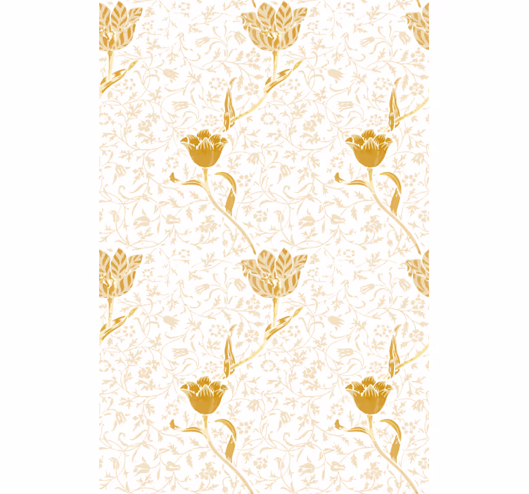 Golden elegant pattern flower roller blind - TenStickers