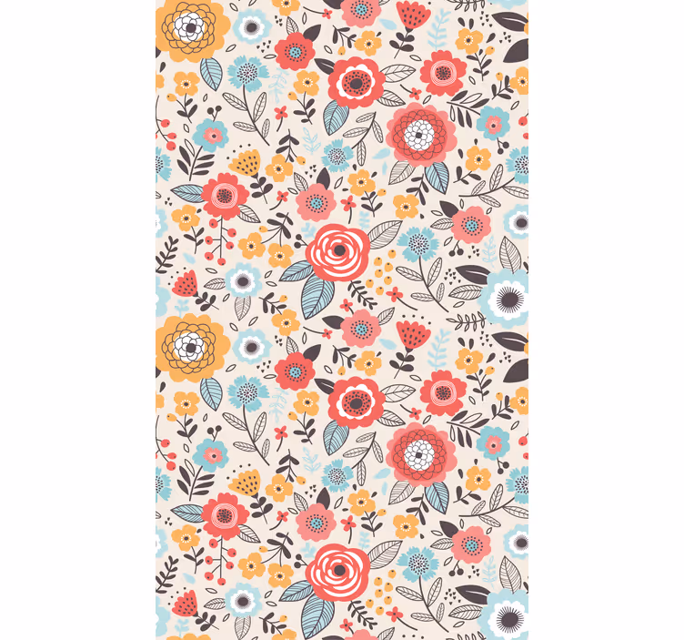 Flowers and plants roller blind vibrant botanical display - TenStickers