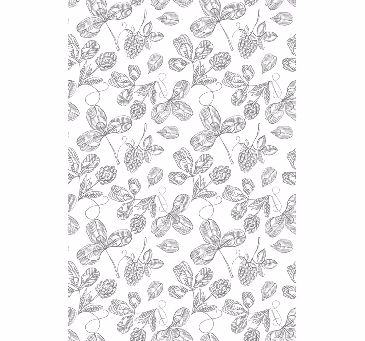 Floral Embroidery grey blind - TenStickers