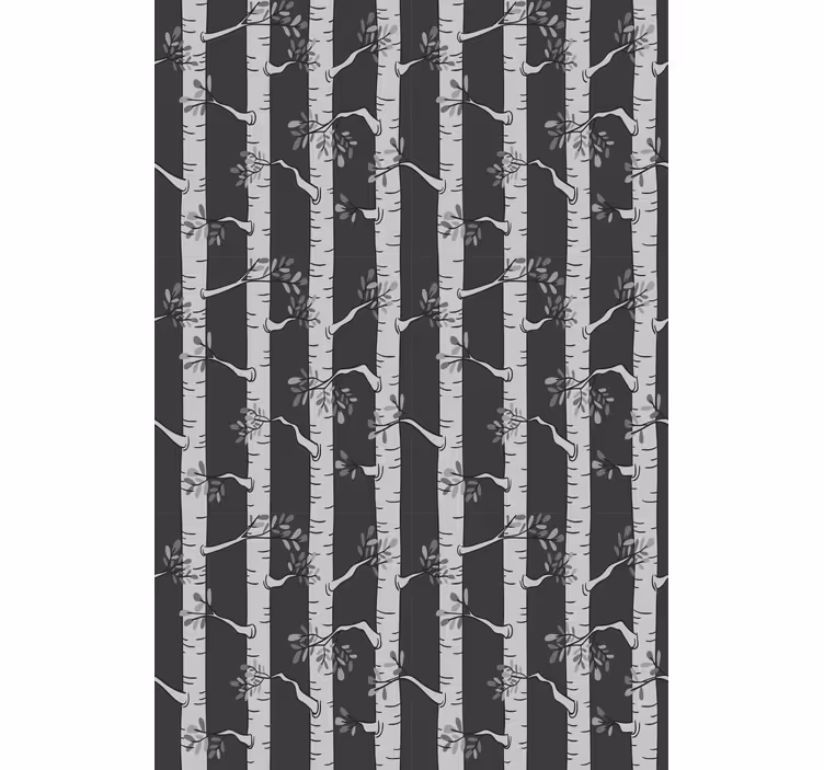 Birch Black and Grey Pattern tree roller blind - TenStickers