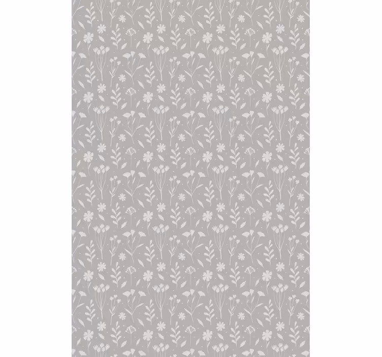 Grey gentle bloom flowers and plants roller blind - TenStickers