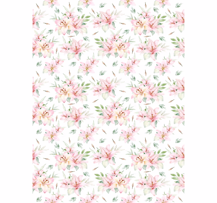 Pink watercolor lily floral design Flower blind - TenStickers