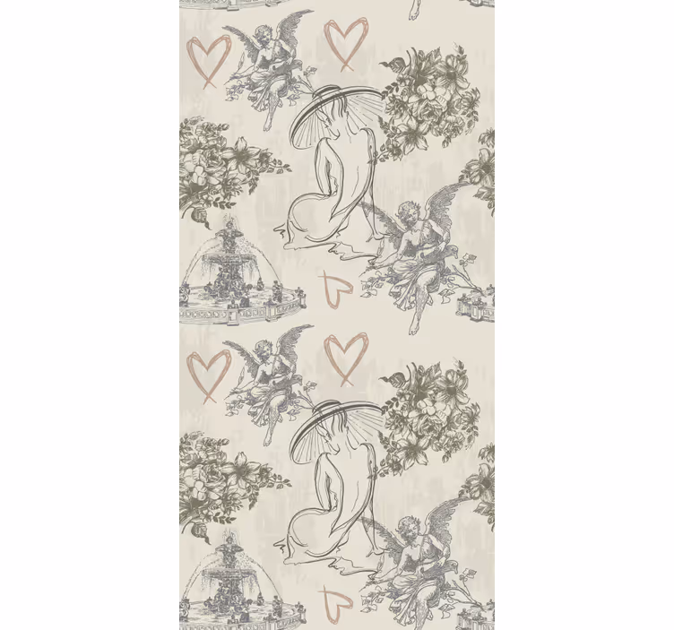 Women and hearts original roller blind - TenStickers