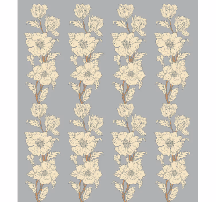 Vertical elegant pattern flower roller blind - TenStickers