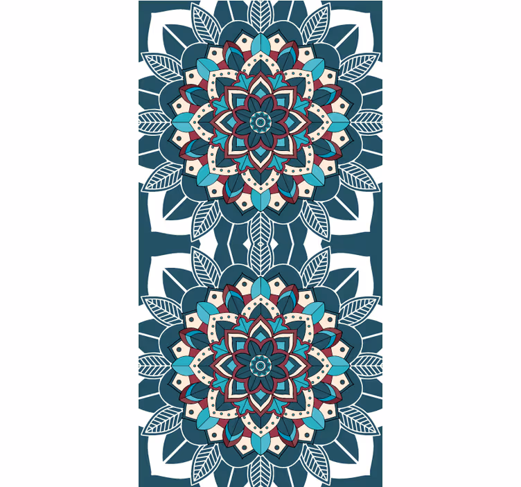 Elegant blue tiles texture and pattern roller blind - TenStickers