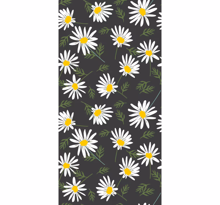 Daisy Floral Pattern flowers and plants roller blind - TenStickers
