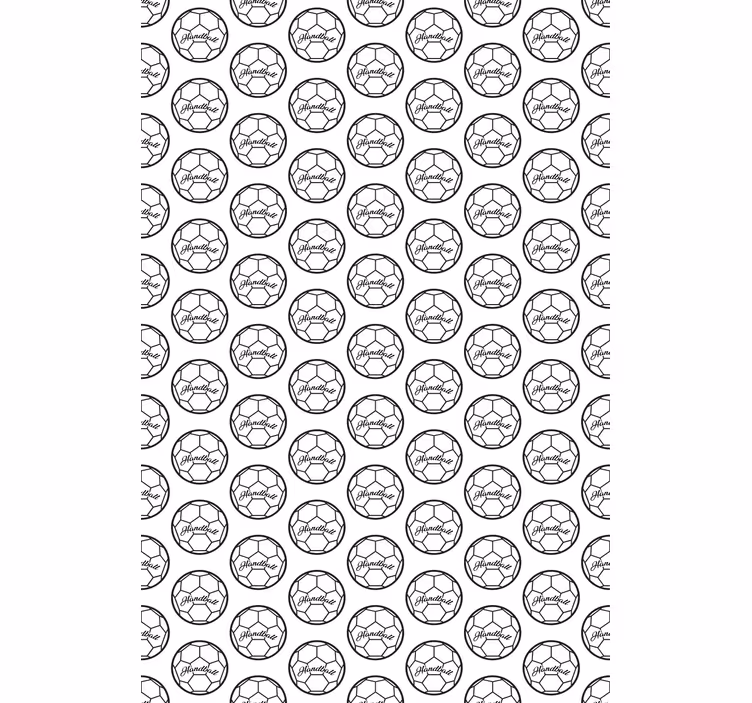 Handball black and white pattern sports roller blind - TenStickers