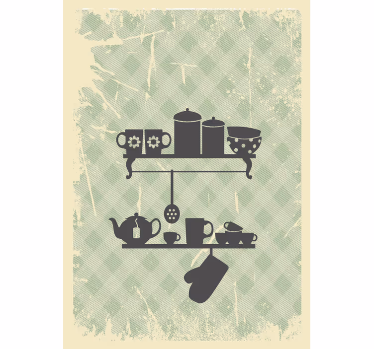 kitchen shelves roller blind - TenStickers