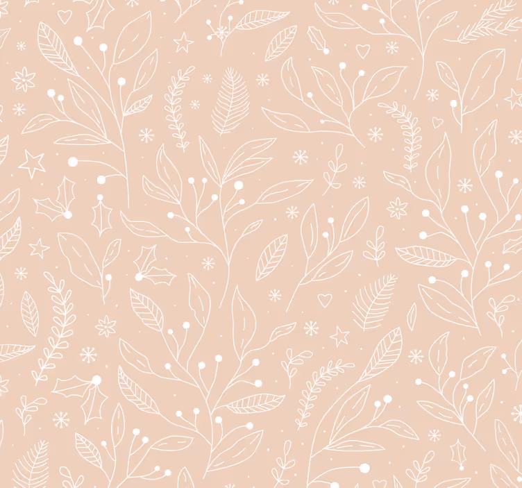 Christmas plants beige roller blind - TenStickers