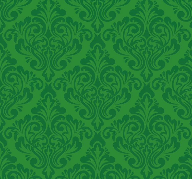 Floral damask Green blind - TenStickers