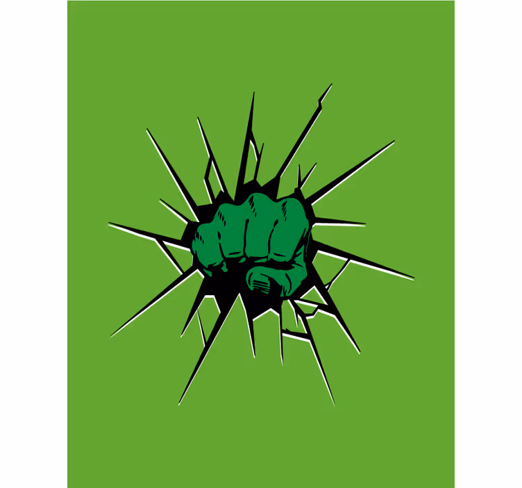 Green fist superhero kids window shade - TenStickers